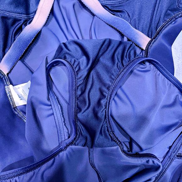 Lands End Scoop Neck Tugless One Piece Swimsuit Navy Blue Womens 16P 16 Petite - Picture 4 of 4